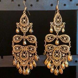 Gold chandelier earrings